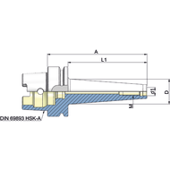 Fräsaufnahme für Einschraubfräser DIN69893 HSK-A63, 8mm L= 50mm